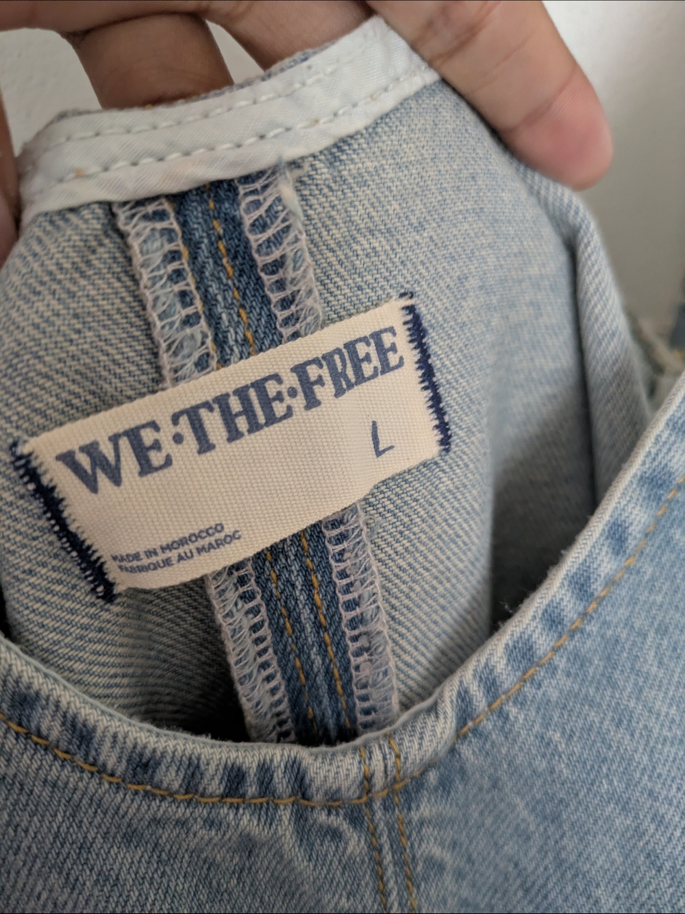 NWOT We The Free Light Blue Denim Women’s Romper Shorts - Casual Pocket Overalls - Picture 6 of 6